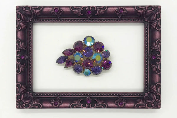 Vintage Purple Brooch with Sparkling Stones - Lamoree’s Vintage