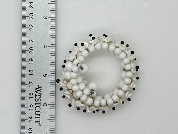 Vintage White and Black Floral Expansion Bracelet - Lamoree’s Vintage