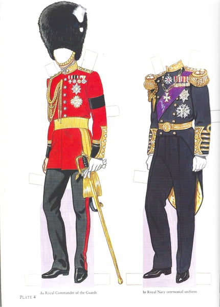 Two military uniforms, one red and gold, the other black and gold, on a white background.