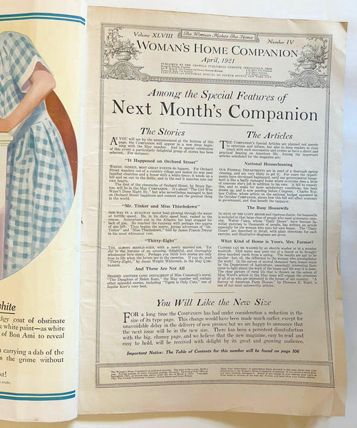 Woman’s Home Companion Magazine, April 1921 - Lamoree’s Vintage