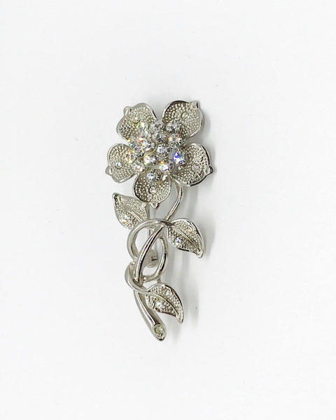 Bright and Sparkling Detailed Iridescent Rhinestone Flower Brooch - Lamoree’s Vintage