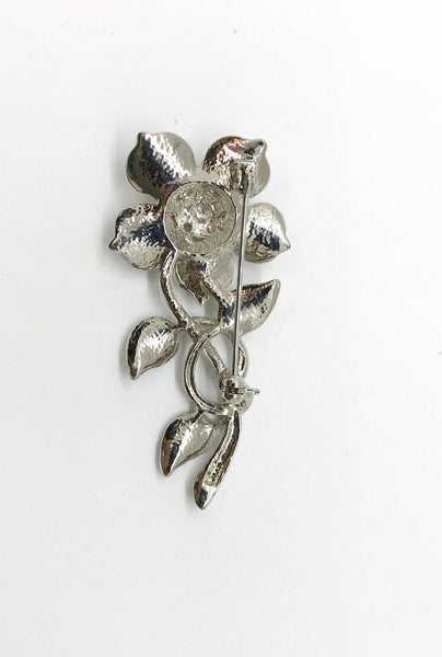 Bright and Sparkling Detailed Iridescent Rhinestone Flower Brooch - Lamoree’s Vintage