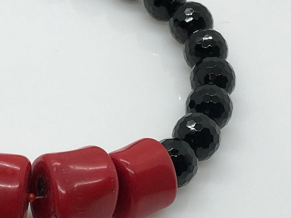 Chunky Red and Black Bead Necklace - Lamoree’s Vintage