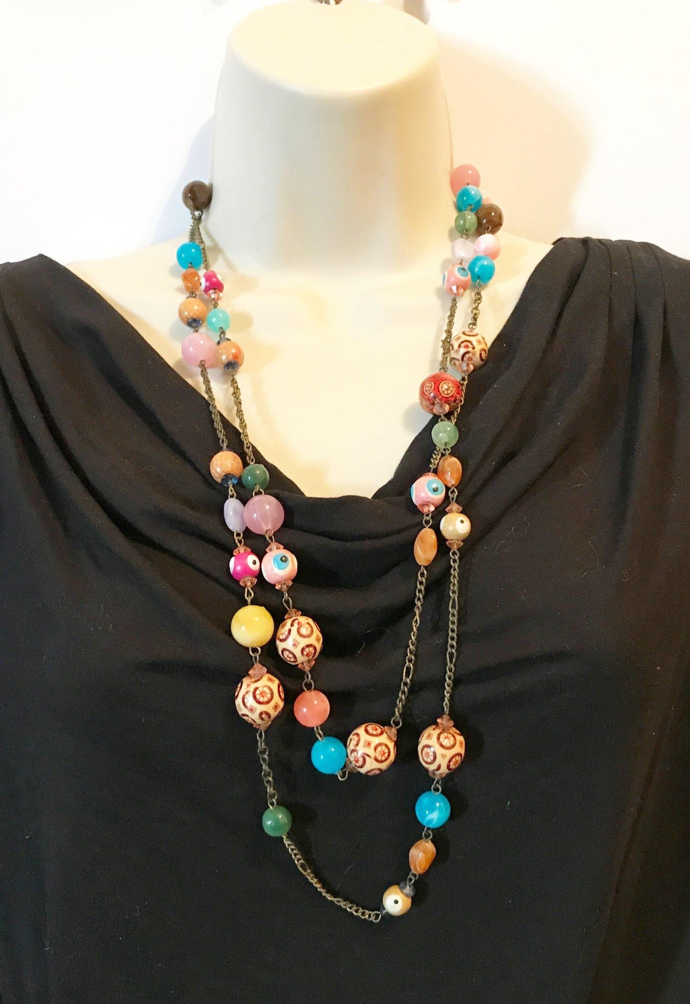 Colorful and Wild 60” Beaded Vintage Necklace - Lamoree’s Vintage