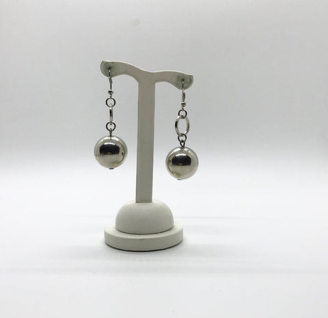 Dangling Silver Ball Vintage Pierced Earrings - Lamoree’s Vintage