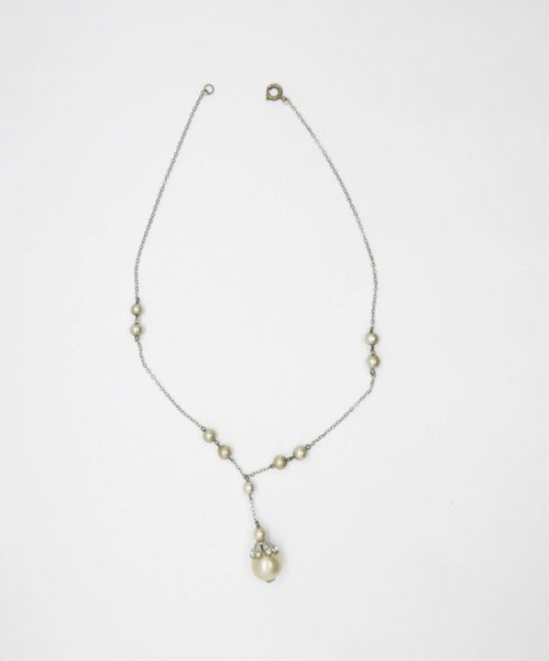Ethereal Edwardian Style Pearl Drop Vintage Necklace - Lamoree’s Vintage
