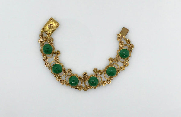 Exceptional Craftsmanship : Vintage Bracelet in Green and Gold - Lamoree’s Vintage