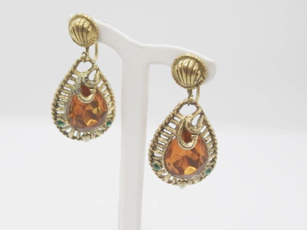 Exotic Vintage Egyptian Style Drop Earrings - Lamoree’s Vintage