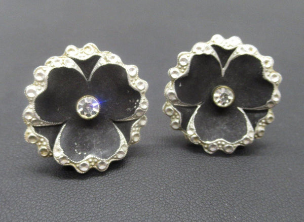 Exquisite Vintage Black Flower Earrings - Lamoree’s Vintage