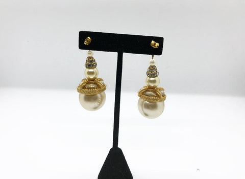 Heart Stopping Huge Vintage Pearl Drop Earrings - Lamoree’s Vintage