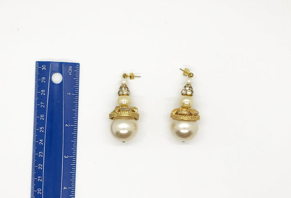 Heart Stopping Huge Vintage Pearl Drop Earrings - Lamoree’s Vintage