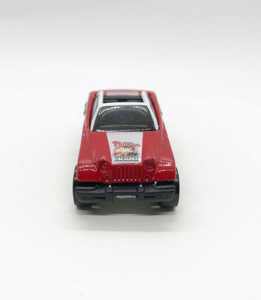 Hot Wheels Red DCC Phillies Jeepster (2000) - Lamoree’s Vintage