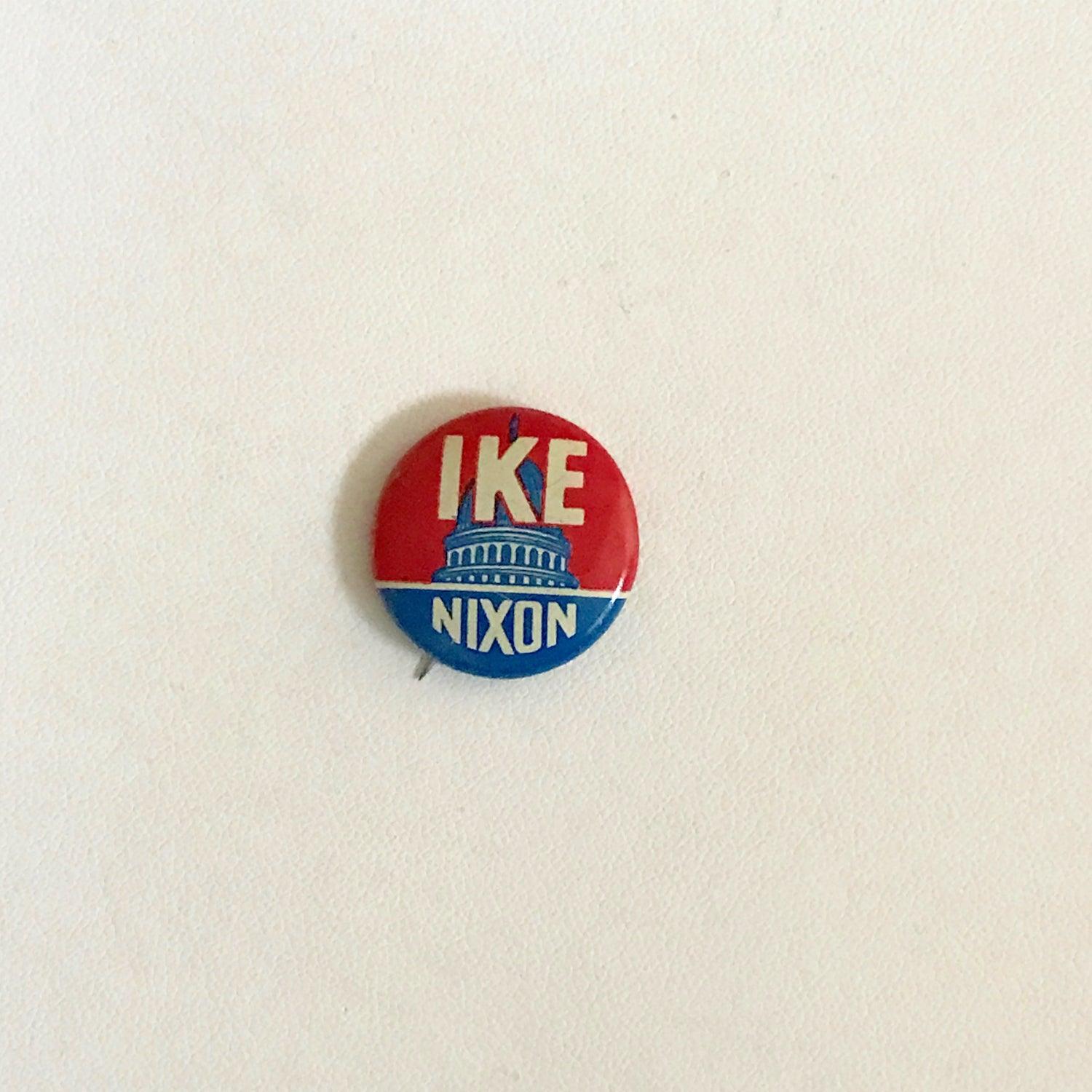 Ike-Nixon Presidential Campaign Pin Back- Button (1952) - Lamoree’s Vintage