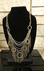 Industrial Multi-Layer Chains and Circles Statement Necklace - Lamoree’s Vintage