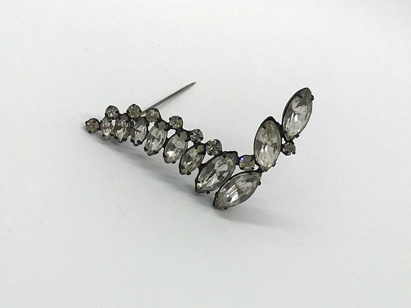 Make Waves with This Vintage Japanned Rhinestone Abstract Pin - Lamoree’s Vintage