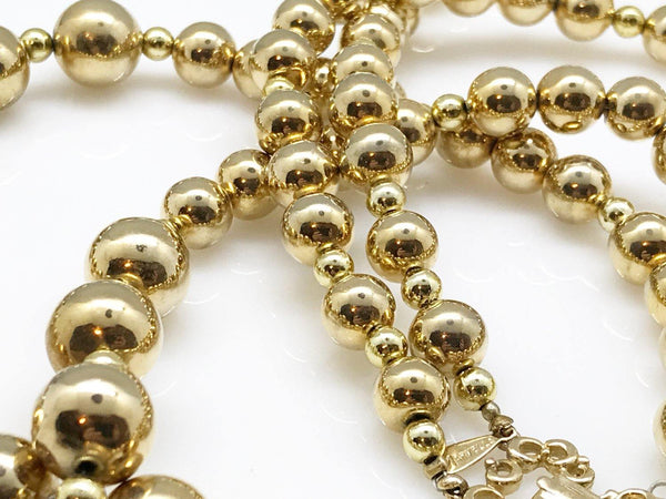 Marvella Vintage Gold Bead Double Strand Necklace - Lamoree’s Vintage