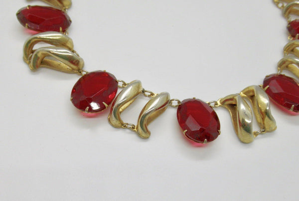Opulent Art Deco Ruby Red Vintage Necklace - Lamoree’s Vintage