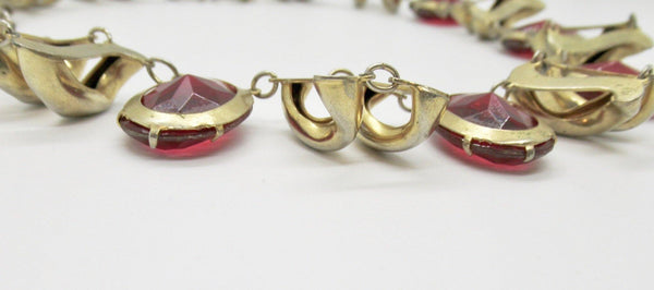 Opulent Art Deco Ruby Red Vintage Necklace - Lamoree’s Vintage