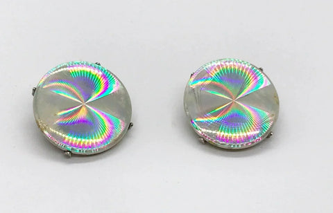 Psychedelic Silver Sphere Vintage Earrings - Lamoree’s Vintage