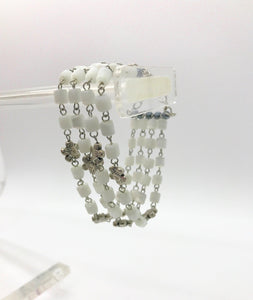 Shimmering White Bead Four Strand Bracelet - Lamoree’s Vintage
