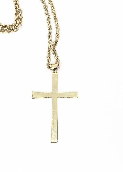 Smooth, Simple Large Cross Necklace - Lamoree’s Vintage