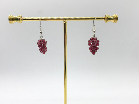 Sterling Silver Garnet Grape Cluster Earrings - Lamoree’s Vintage