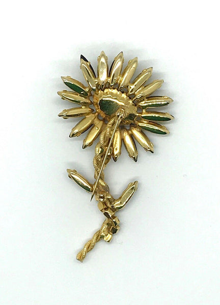 Striking Unusual Black and Gold Vintage Flower Pin - Lamoree’s Vintage