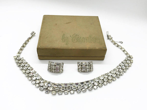 Stupendous Eisenberg Necklace and Earring Set with Original Box - Lamoree’s Vintage