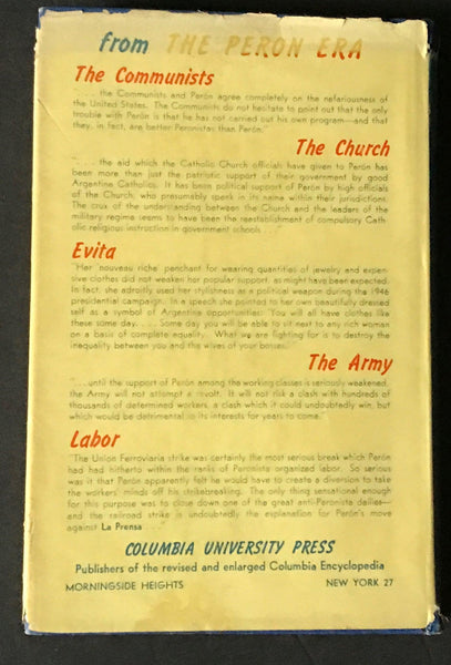 The Peron Era, Book by Robert Alexander (1951) - Lamoree’s Vintage