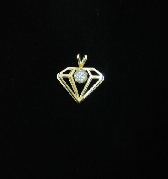 Three Dimensional Diamond-Shaped Vintage Rhinestone Pendant - Lamoree’s Vintage