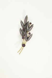 Unusual Purple Moonstone Floral Vintage Brooch - Lamoree’s Vintage