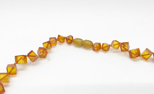 Vintage Amber Colored Graduated Cubes Necklace - Lamoree’s Vintage