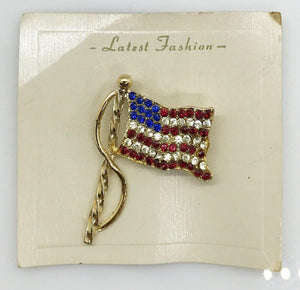 Vintage American Flag Brooch, on Original Card - Lamoree’s Vintage