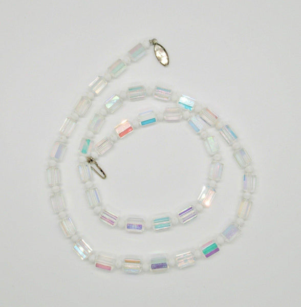 Vintage Aurora Borealis Cylindrical Bead Necklace - Lamoree’s Vintage