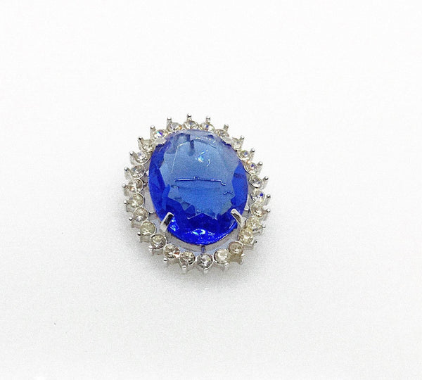 Vintage Brooch/ Pendant with Oval Blue Stone, Diana/Kate - Lamoree’s Vintage