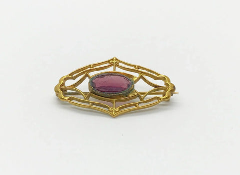 Vintage Brooch with Oval Purple Stone - Lamoree’s Vintage