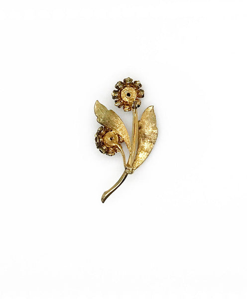 Vintage Domed Golden Floral Brooch - Lamoree’s Vintage