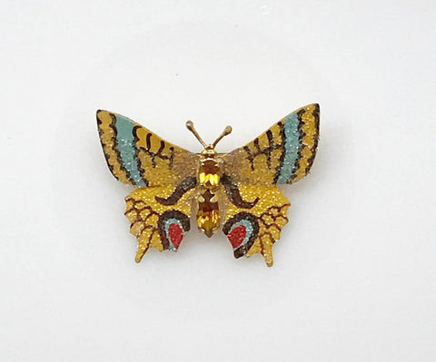 Vintage Enameled & Coated Butterfly Brooch - Lamoree’s Vintage