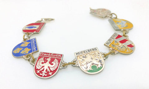 Vintage German Souvenir Panel Enamel Bracelet - Lamoree’s Vintage