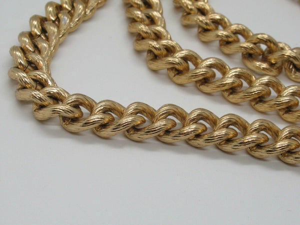 Vintage Gold Tone Heavy Textured Chain Necklace or Belt 36" - Lamoree’s Vintage