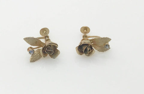Vintage Golden Rose Earrings - Lamoree’s Vintage