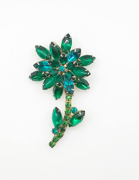 Vintage Juliana Style Green Layered Flower Brooch - Lamoree’s Vintage