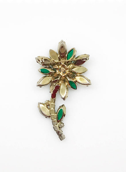Vintage Juliana Style Green Layered Flower Brooch - Lamoree’s Vintage