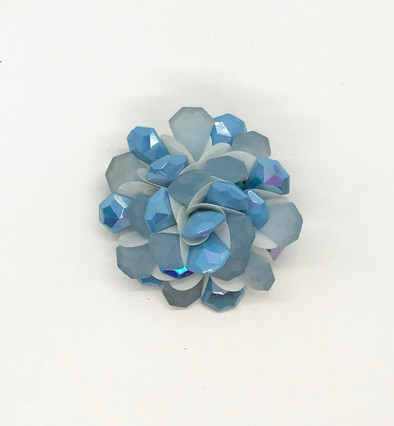 Vintage Layered Blue Petals Floral Brooch - Lamoree’s Vintage