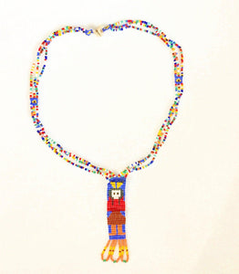 Vintage Native American Glass Seed Beaded Fringed Tassel Necklace (1) - Lamoree’s Vintage