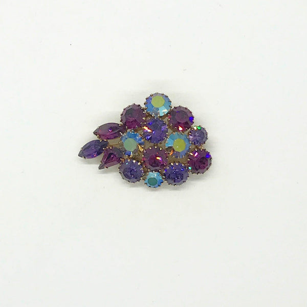 Vintage Purple Brooch with Sparkling Stones - Lamoree’s Vintage
