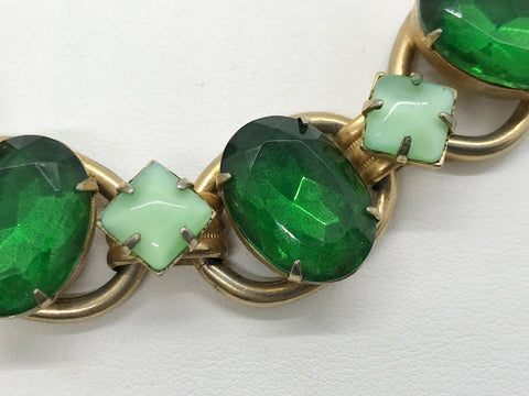 Vintage Shades of Green Oval Bracelet - Lamoree’s Vintage