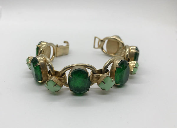 Vintage Shades of Green Oval Bracelet - Lamoree’s Vintage