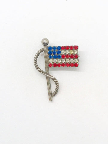 Vintage Sparkling Small American Flag Brooch - Lamoree’s Vintage