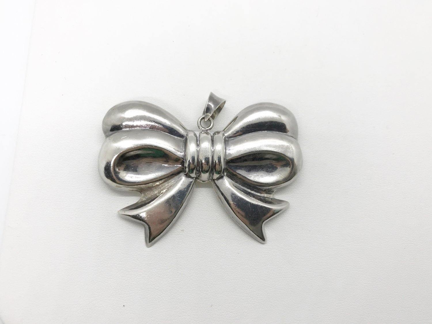 Vintage Sterling Silver Bow Pendant/ Brooch - Lamoree’s Vintage